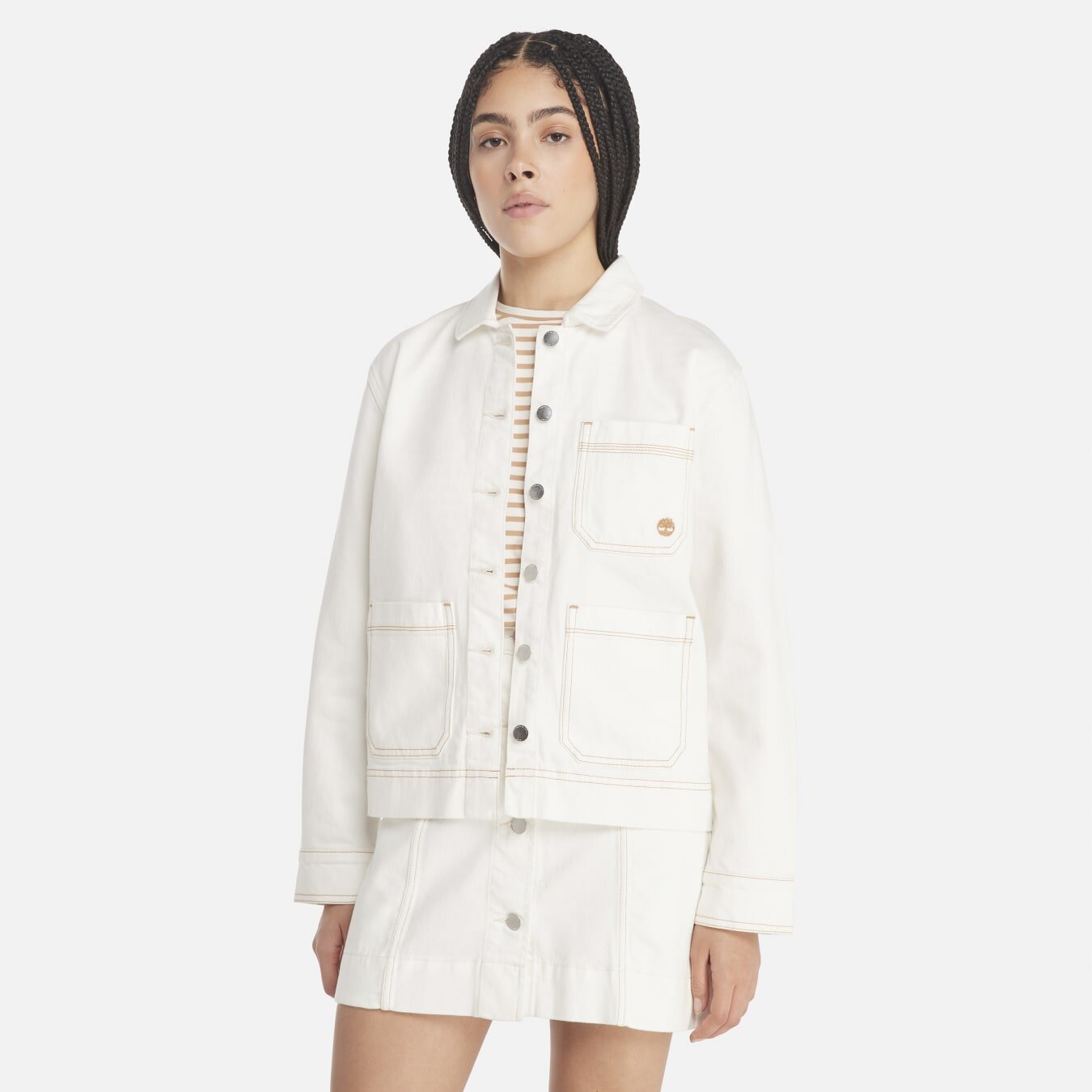 heve Tinker Knit white ホワイト Kadın Refibra™ Teknolojili Kempshire Boyasız Denim Beyaz Chore