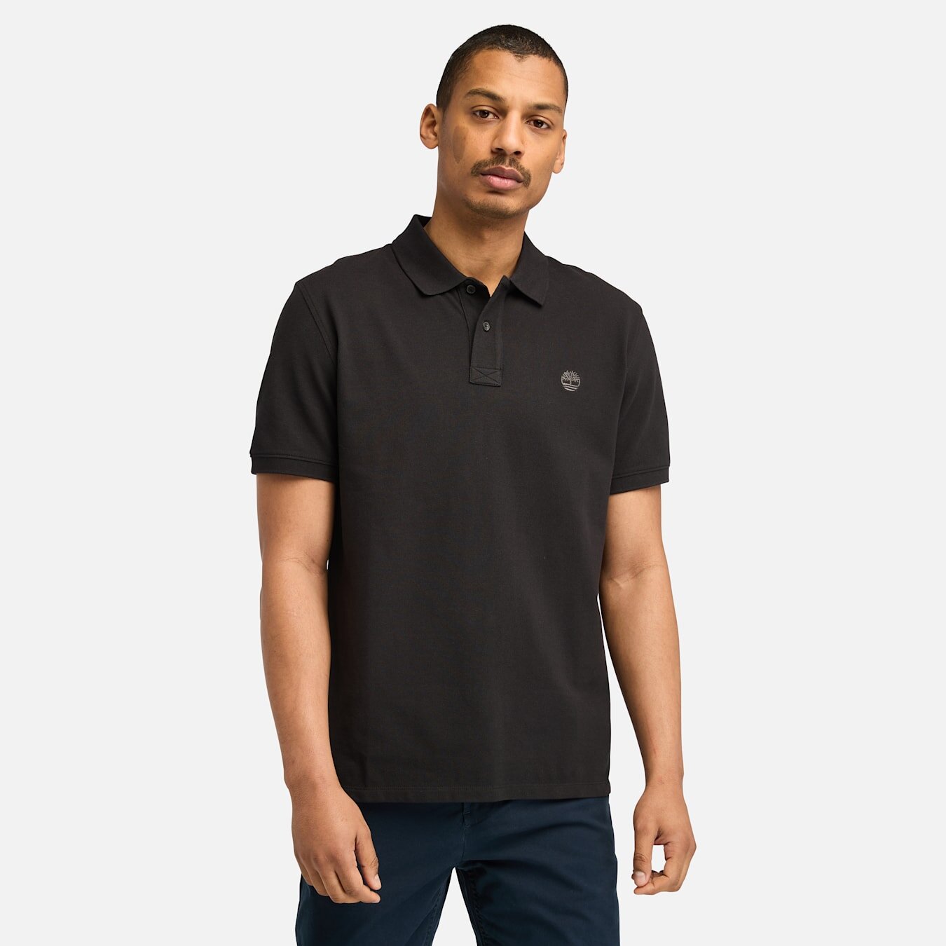 ガブリエルTTT_MSW Persia knit polo shirt Erkek Millers River Pique Siyah Polo Yaka Tişört - Siyah - Timberland