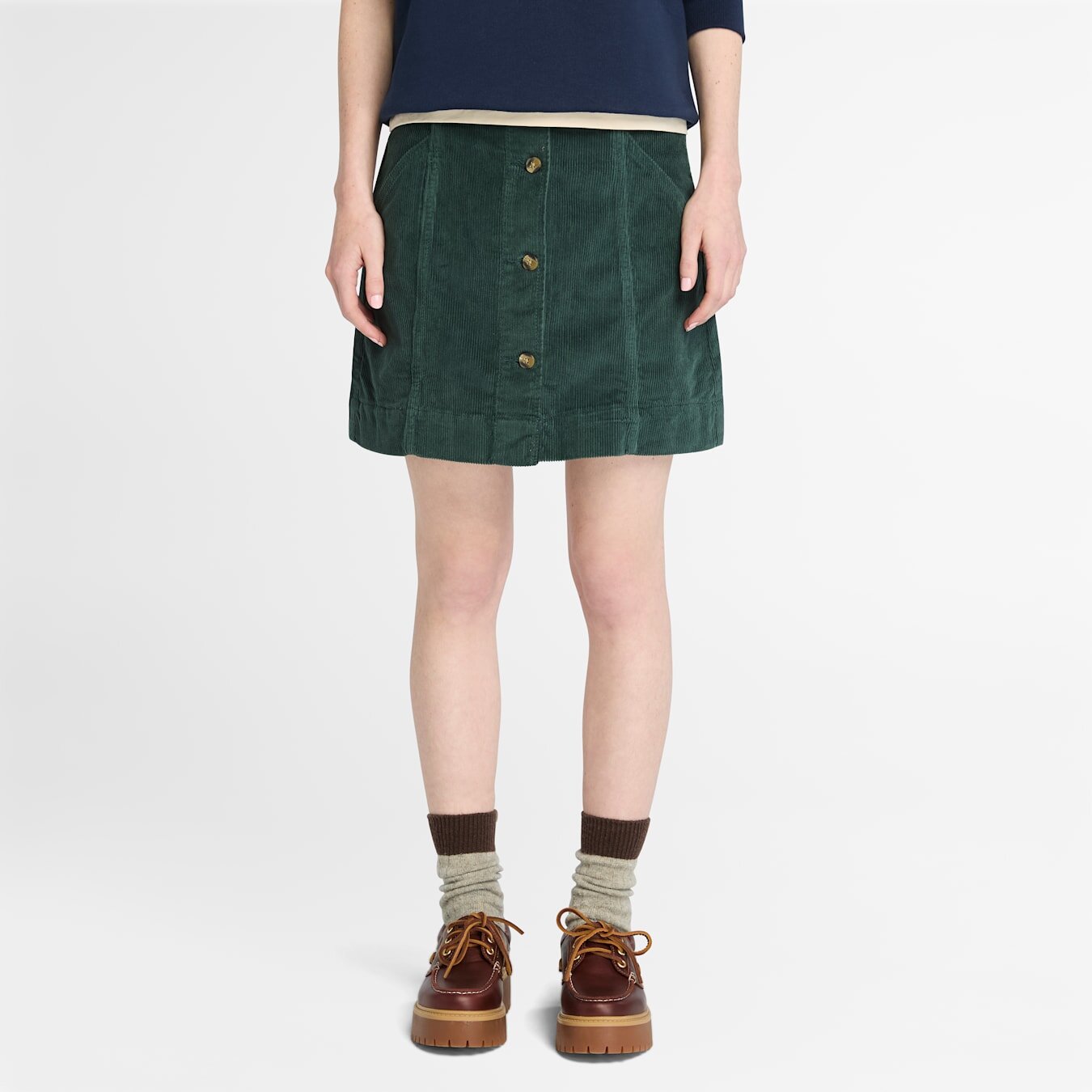 Kadın Koyu Yeşil Fitilli Kadife Etek - Green Gables - Timberland