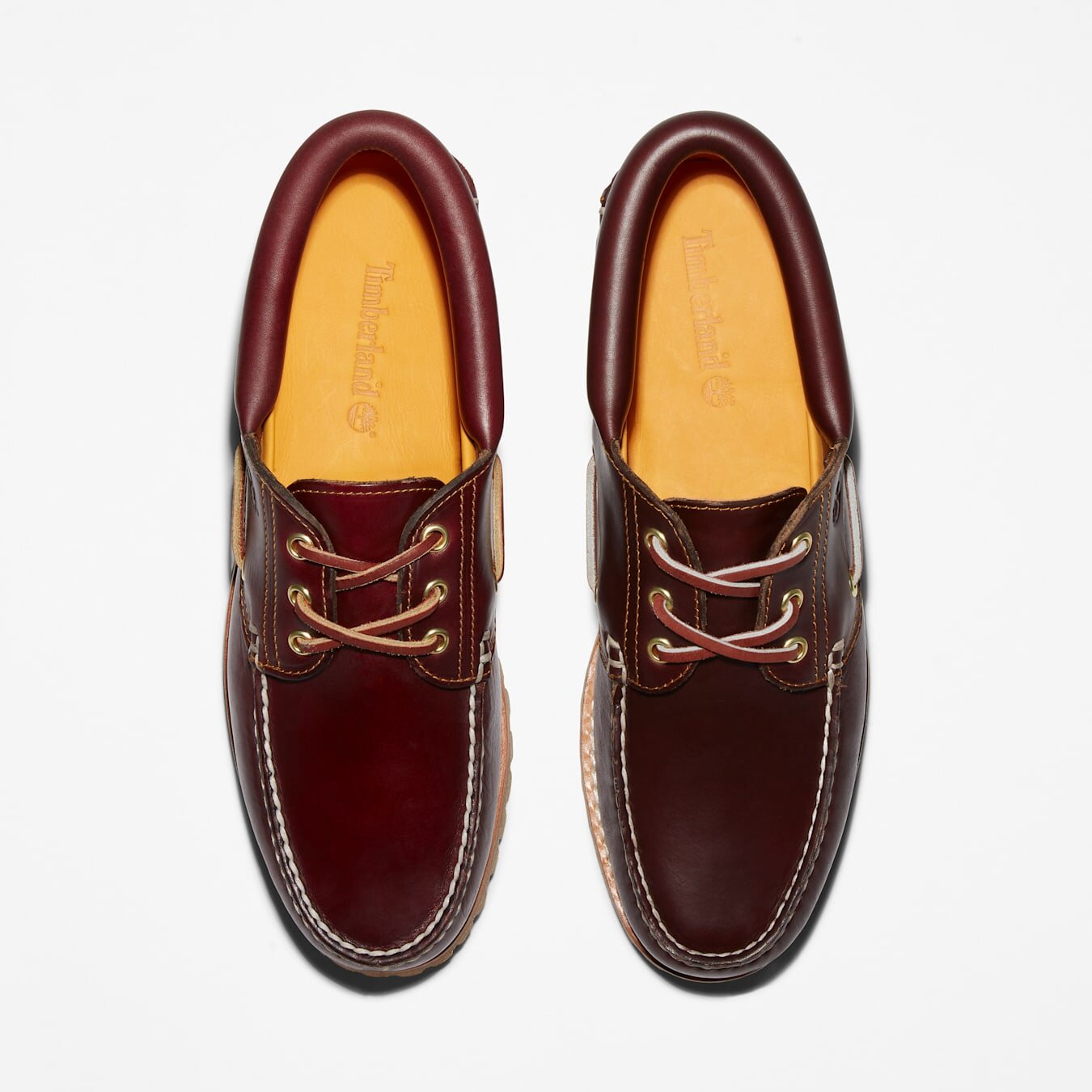 Erkek 3-Eye Lug Handsewn Bordo Tekne Ayakkabısı - Bordo - Timberland