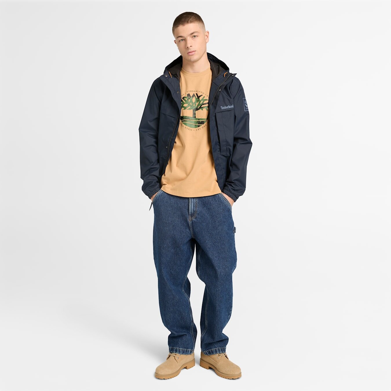 Erkek Benton Suya Dayanıklı Lacivert Yağmurluk - Lacivert - Timberland