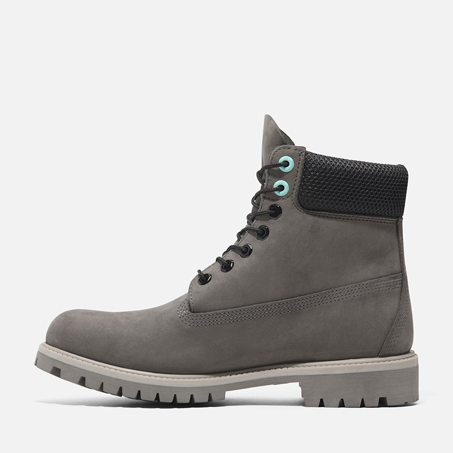 Erkek Timberland Premium 6 Inch Su Gecirmez Ac k Gri Bot Medium Grey Nubuck Timberland