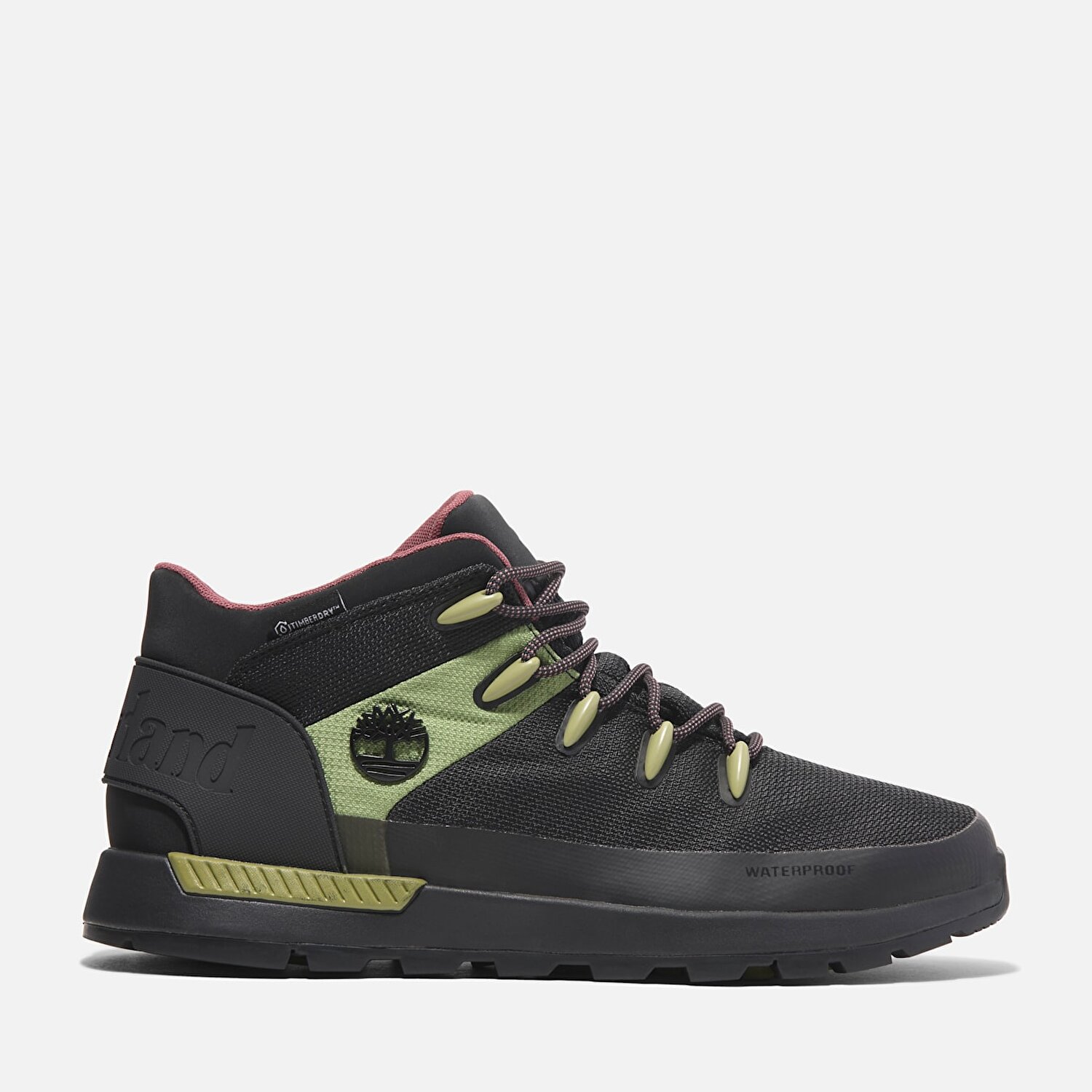 Erkek Sprint Trekker Bilekli Su Gecirmez Siyah Spor Ayakkab Black Mesh W Medium Green Timberland