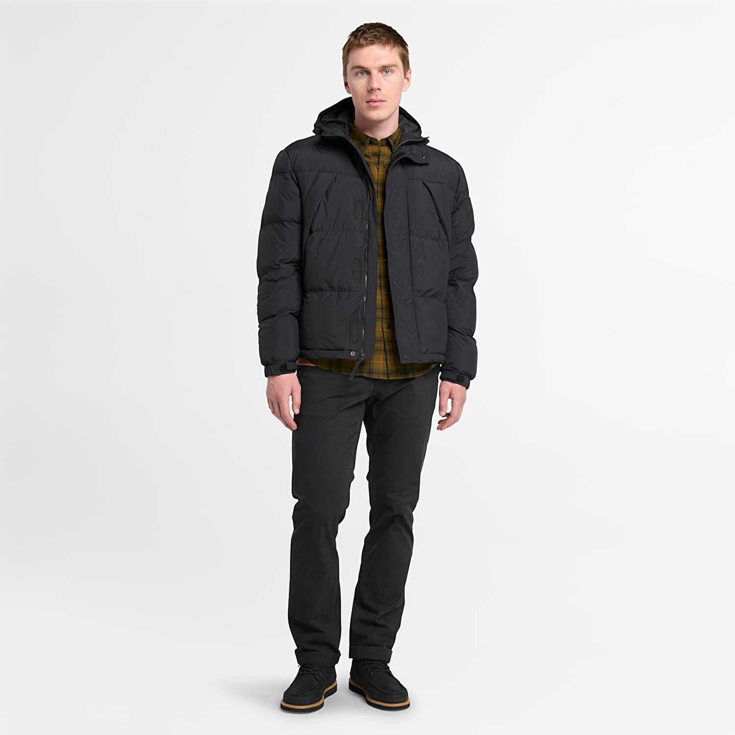 Timberland puffer jacket black discount