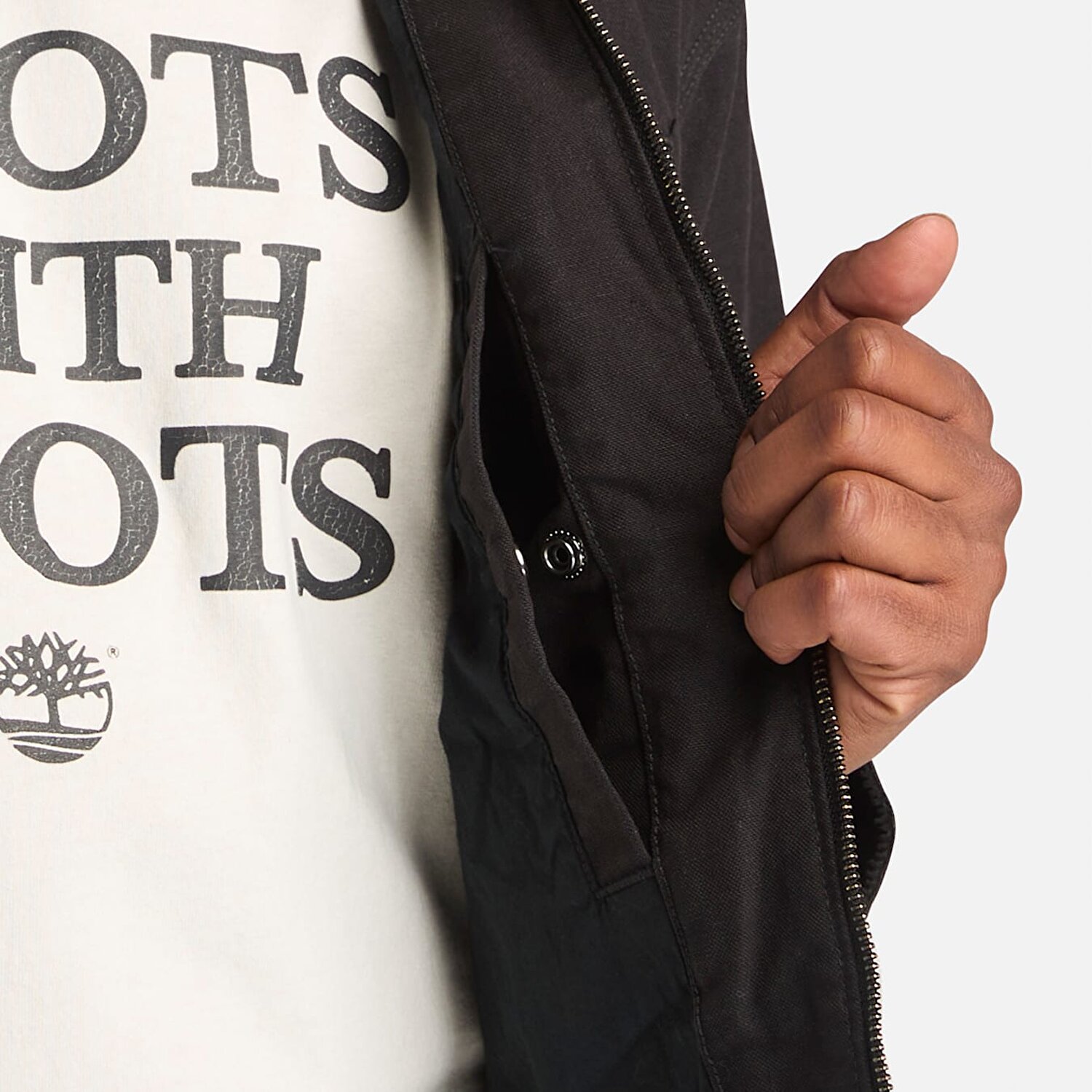 Erkek Siyah Stafford Yıkanmış Canvas Ceket - Siyah - Timberland