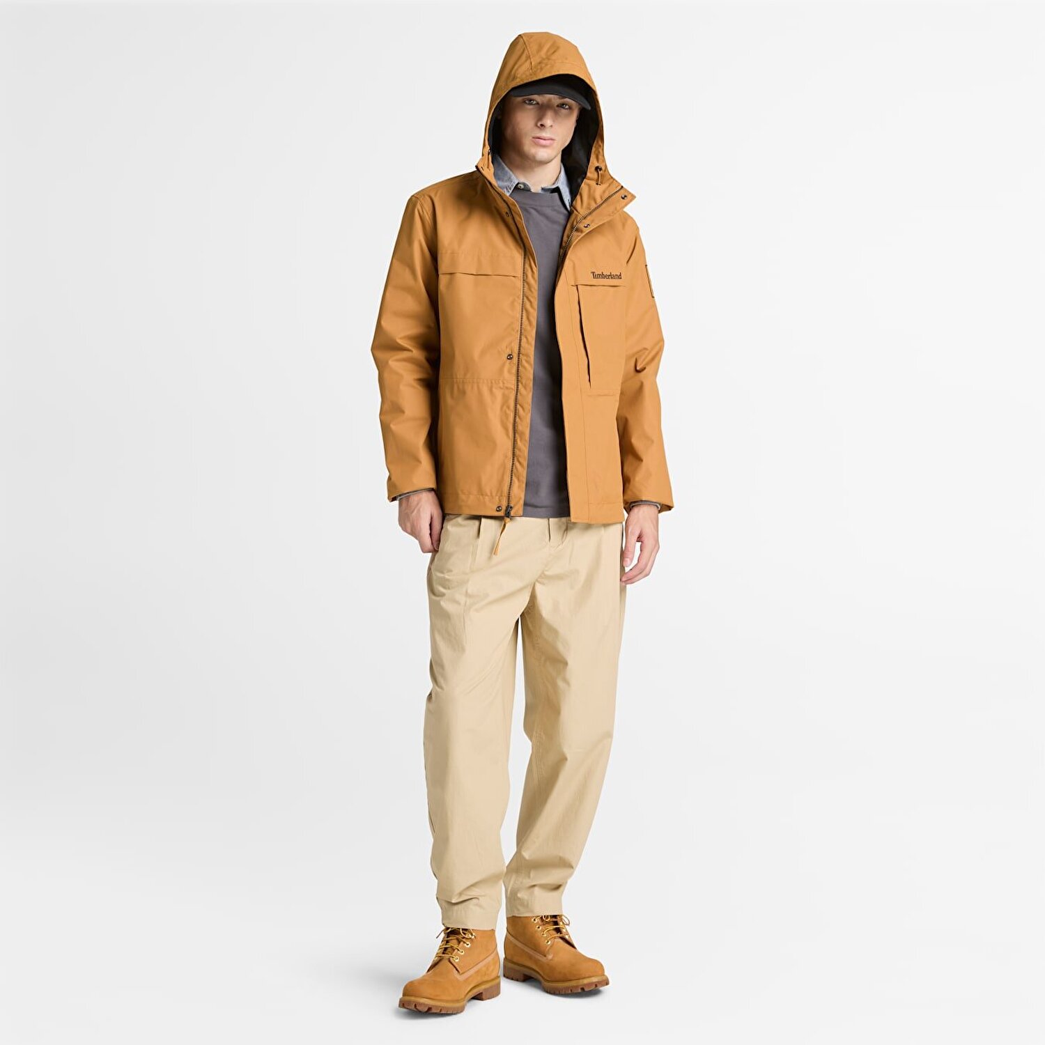 Erkek Benton Suya Dayanıklı Sarı Yağmurluk - Sarı - Timberland