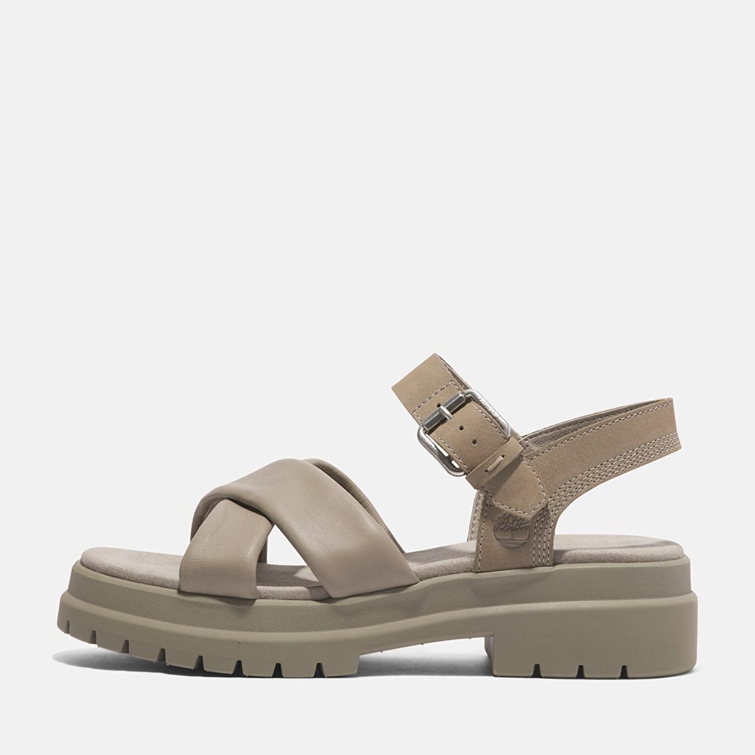 サンダーVREBOLT Kadın London Vibe Arkadan Bantlı Bej Sandalet - Light Taupe Full