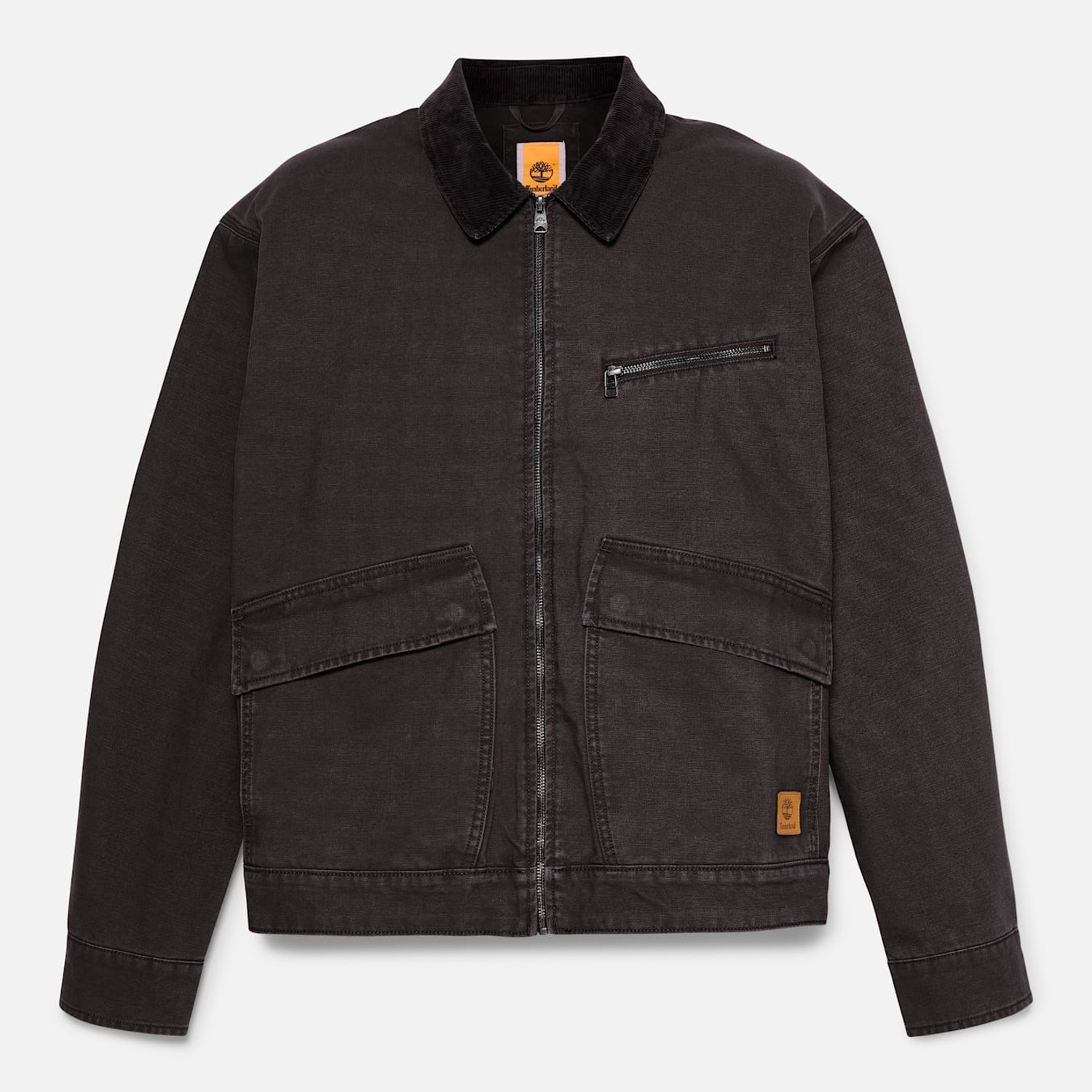 Erkek Siyah Stafford Yıkanmış Canvas Ceket - Siyah - Timberland