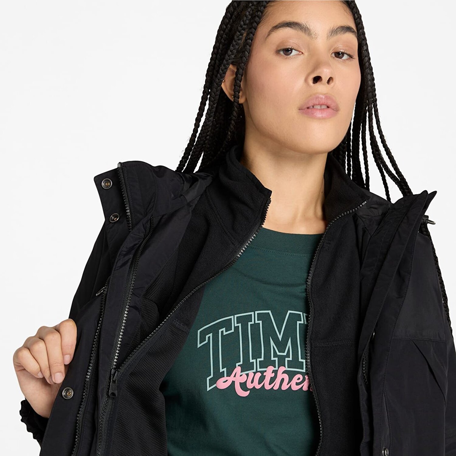 美品　 ディープウィンタージャケット ブラック Mサイズ Kadın Siyah Winnick Su Geçirmez 3'ü 1 Arada Mont - Siyah - Timberland