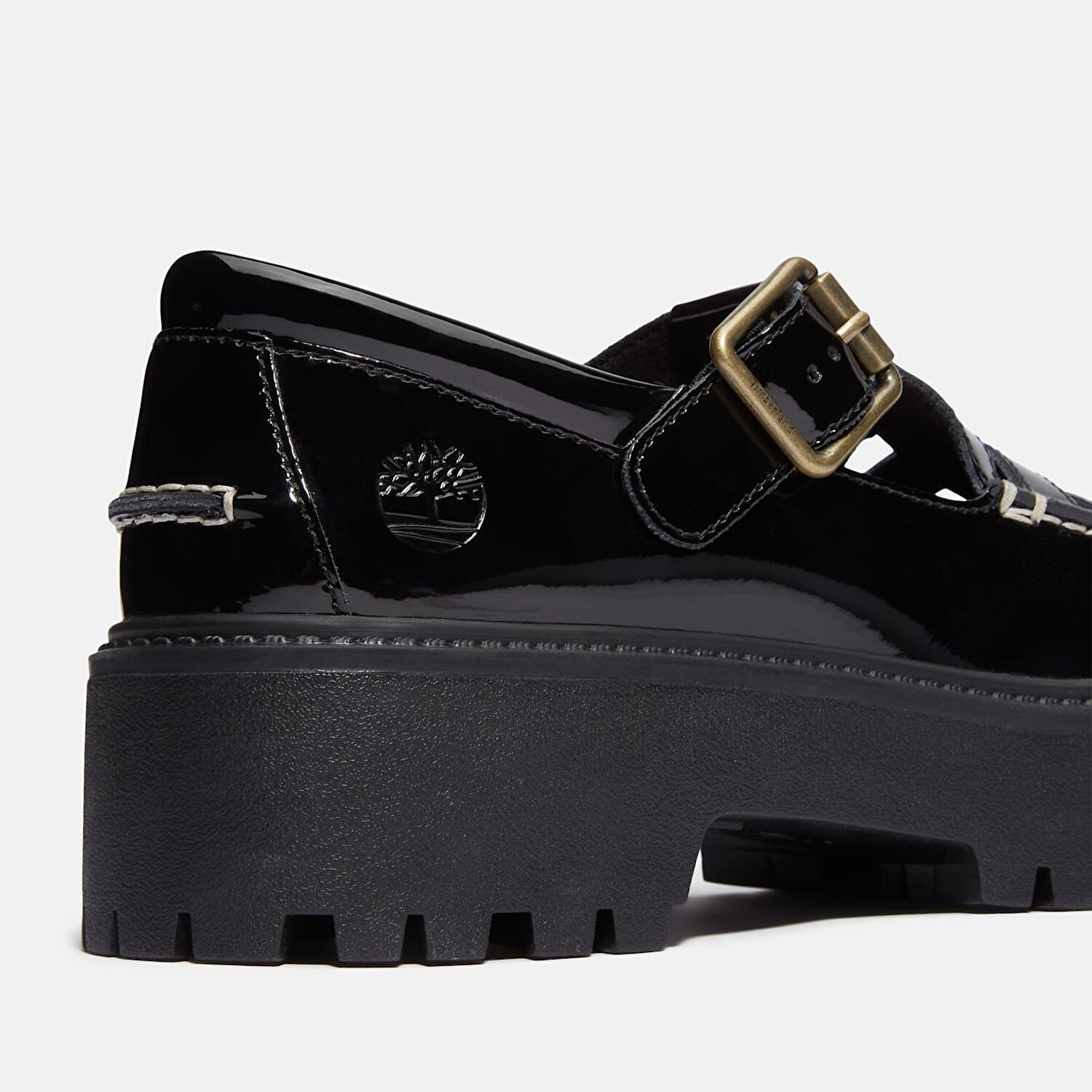 Kadın Siyah Stone Street Tokalı Platform Ayakkabı - Black Patent