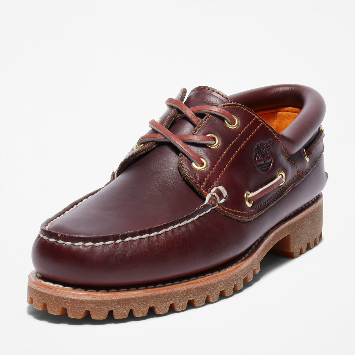 Erkek 3-Eye Lug Handsewn Bordo Tekne Ayakkabısı - Bordo - Timberland