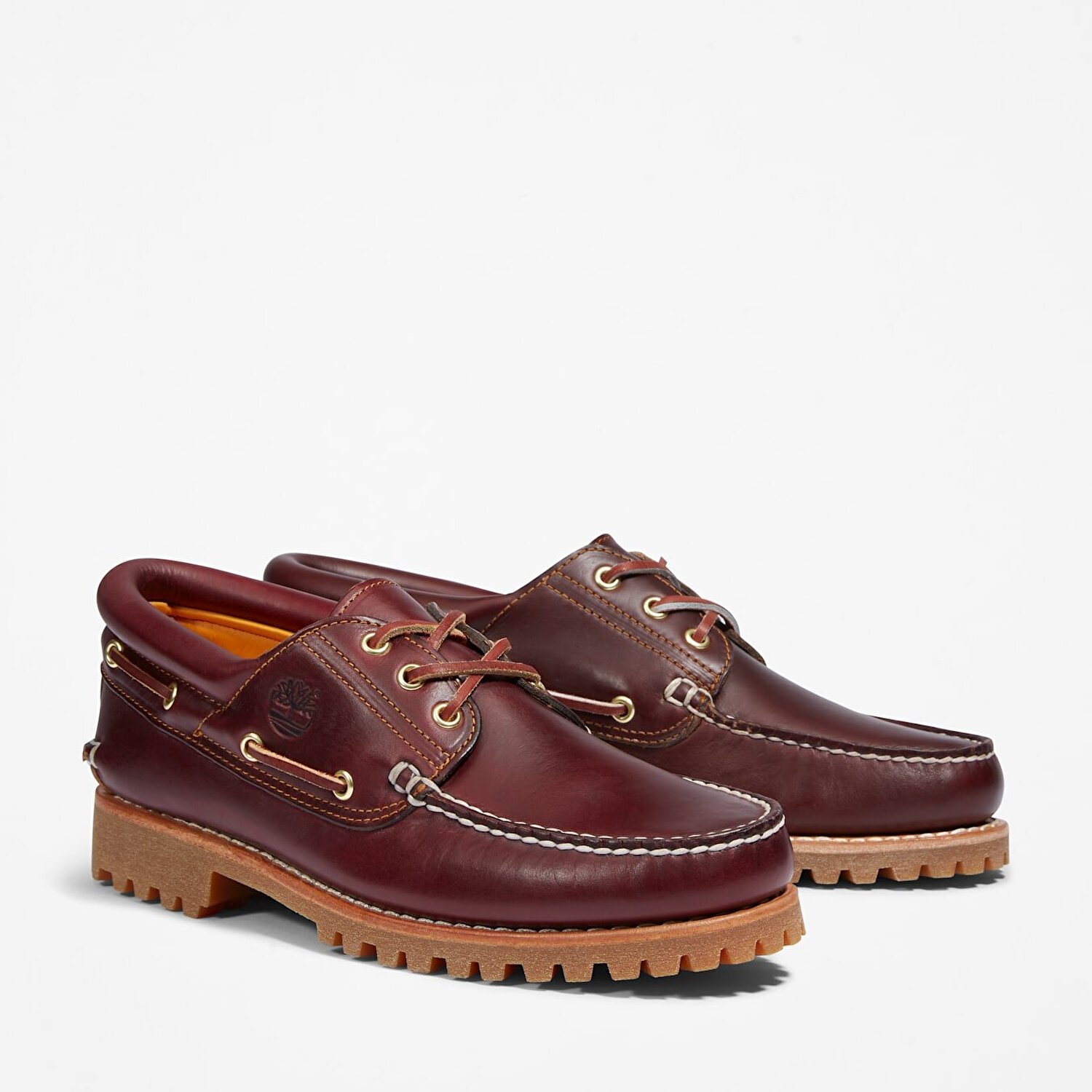 Erkek 3-Eye Lug Handsewn Bordo Tekne Ayakkabısı - Bordo - Timberland