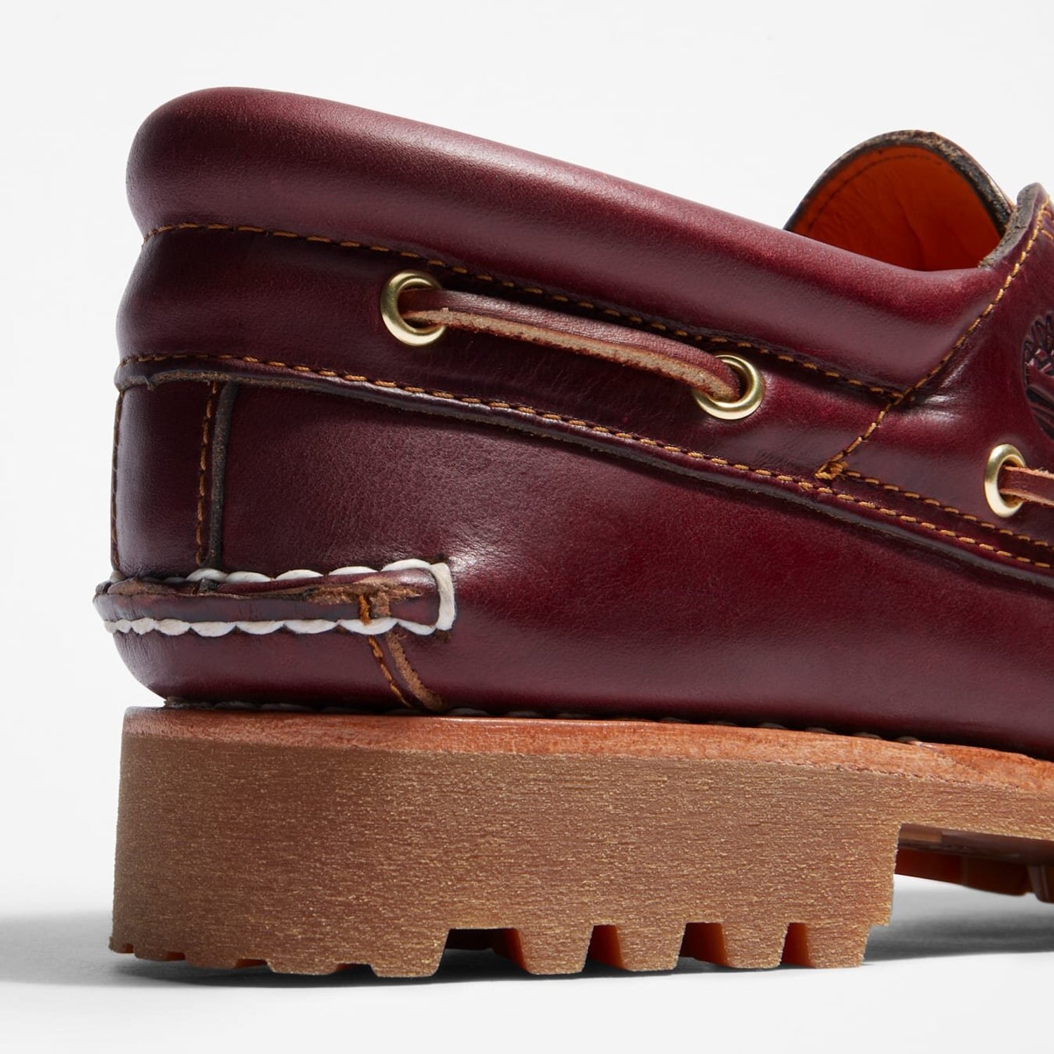 Erkek 3-Eye Lug Handsewn Bordo Tekne Ayakkabısı - Bordo - Timberland