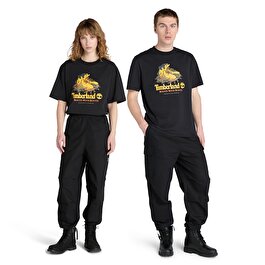 All Gender Siyah Önünde Bot Grafik Baskılı Tişört