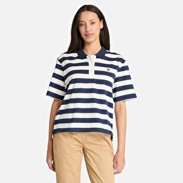 Kadın Koyu Mavi Kısa Kollu Polo Tişört