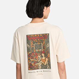 Erkek Boyasız Yıkanmış Arkası Boot Lab Grafik Baskılı Tişört