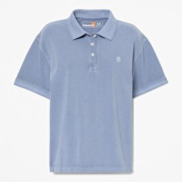 Kadın Mavi Kısa Kollu Pike Polo Tişört