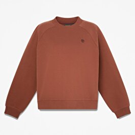 Kadın Kahverengi Crafted Bisiklet Yaka Sweatshirt