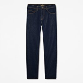 Erkek Koyu Mavi Düz Kesim Denim Pantolon