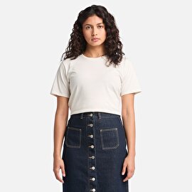 Kadın İşleme Logolu Beyaz Tişört