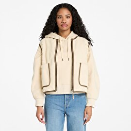 Kadın Bej Uzun Tüylü Polar Yelek