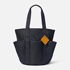 Lacivert Denim Kargo Tote Çanta
