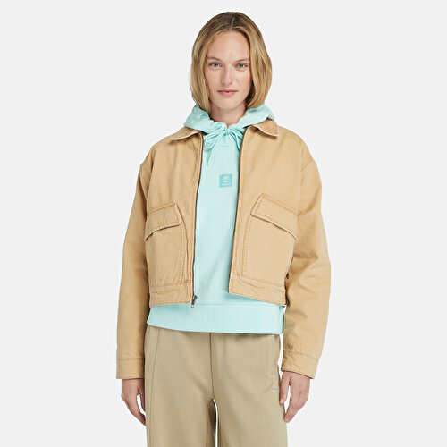 Kadın Washed Canvas Bej Mont