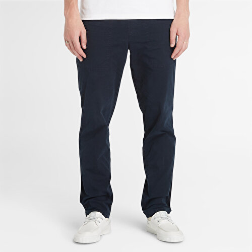 Erkek Garment Dye Poplin Lacivert Jogger Pantolon