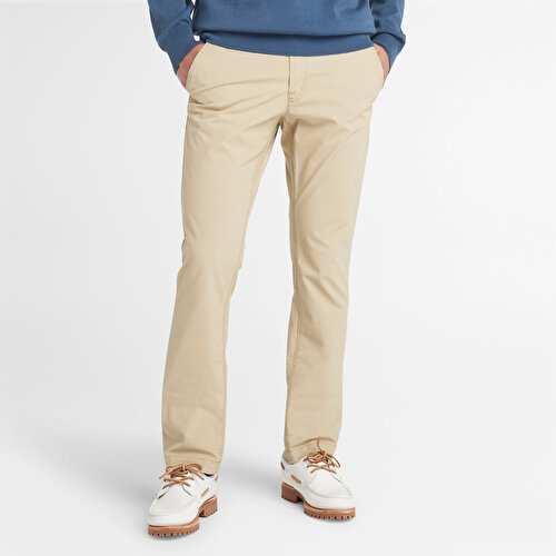 Erkek Poplin Bej Chino Pantolon