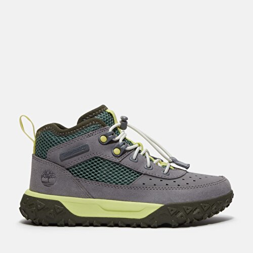 Küçük Çocuklar Gri GreenStride™ Motion 6 Yarım Boğazlı ve Bağcıklı Spor Ayakkabı