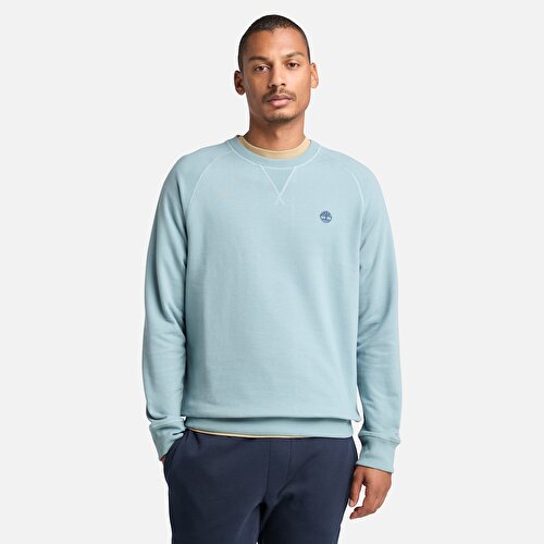 Erkek Mavi Exeter River Loopback Bisiklet Yaka Sweatshirt