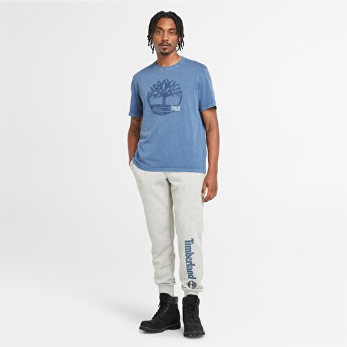 Erkek Koyu Mavi Merrymack River Garment Dye Logolu Tişört