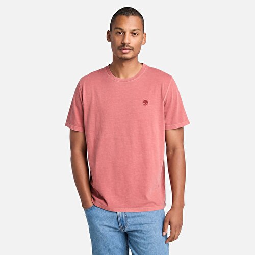 Erkek Kırmızı Dunstan River Garment Dye Kısa Kollu Tişört