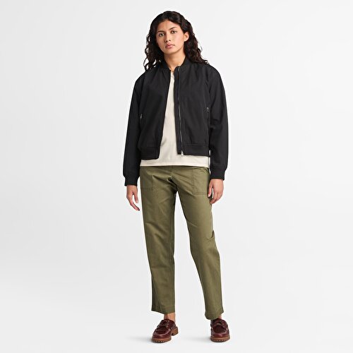 Kadın Yeşil Keten Utility Fatigue Pantolon