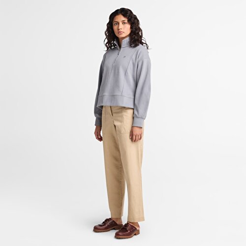 Kadın Bej Keten Utility Fatigue Pantolon