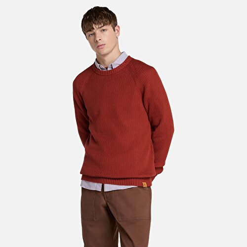 Erkek Kırmızı Ribanalı Örgü Reglan Kazan