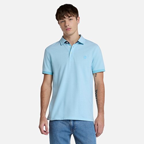 Erkek Mavi Baboosic Brook Oxford Kısa Kollu Polo