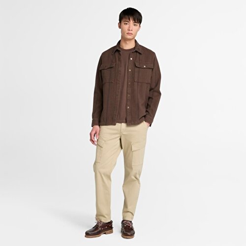 Erkek Kahverengi Kadife Utility Overshirt