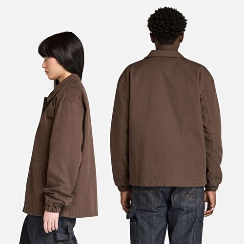 Unisex Kahverengi Washed Duck Kanvas Yalıtımlı Ceket