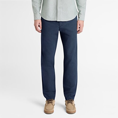 Erkek Koyu Mavi Pamuklu Keten Jogger