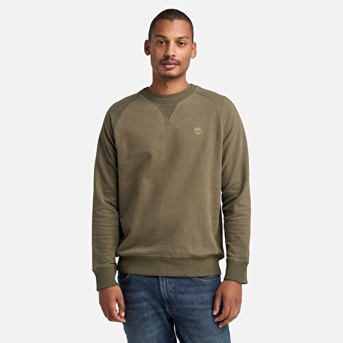 Erkek Koyu Yeşil Exeter River Loopback Bisiklet Yaka Sweatshirt