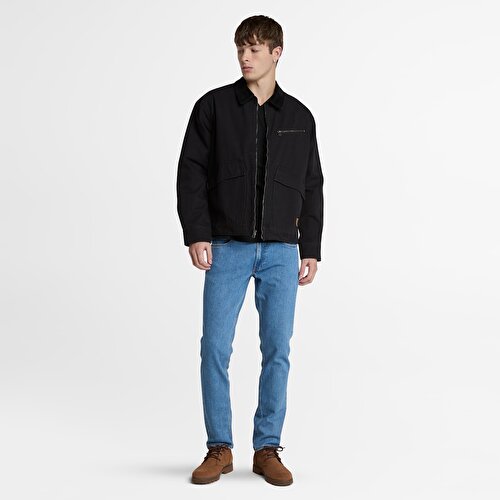 Erkek Siyah Dunstan River V Yakalı Kısa Kollu Tişört