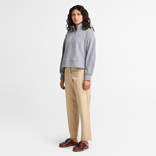Kadın Bej Keten Utility Fatigue Pantolon