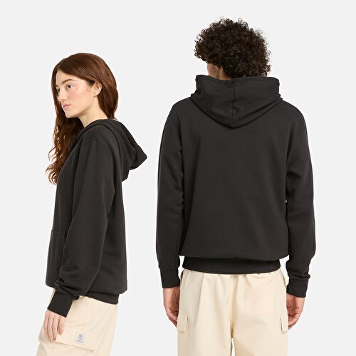 Erkek Siyah Print Stack Kapüşonlu Üst