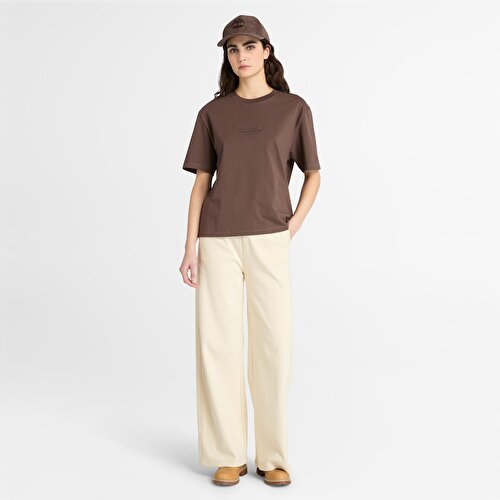 Kadın Kahverengi Lush Comfort Kısa Kollu Tişört