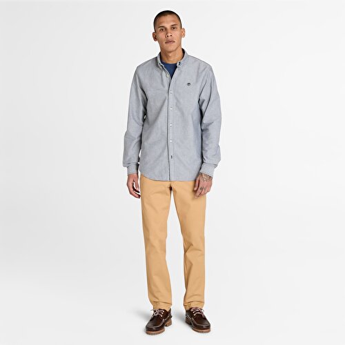 Erkek Gri Oxford Gömlek