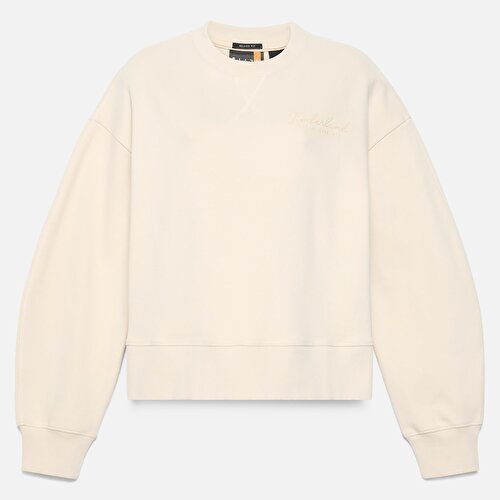 Kadın Bej Lush Comfort Bisiklet Yaka Sweatshirt