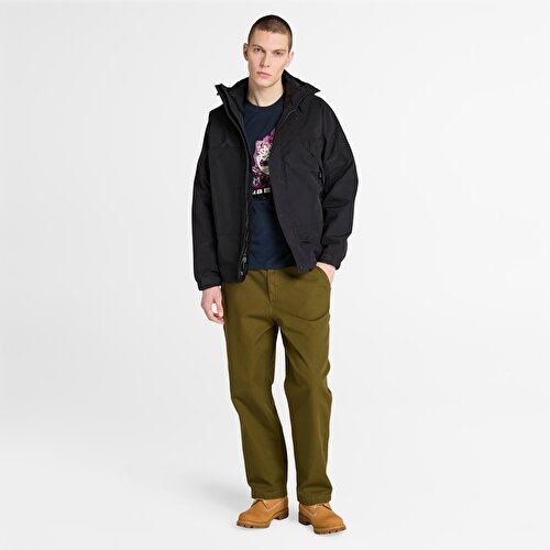 Erkek Koyu Mavi Sezonluk Ağaç Logolu Grafik Baskılı T-Shirt