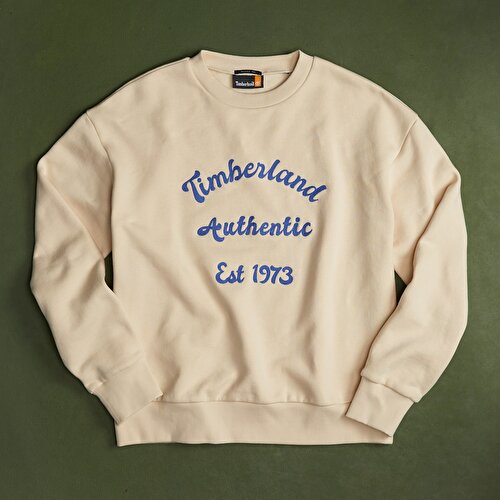 Kadın Bej İç Yüzü Şardonlu Bisiklet Yaka Sweatshirt