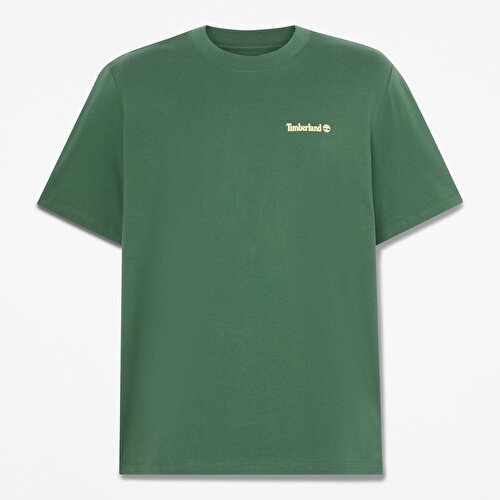 Erkek Magnet Grafik Baskılı Koyu Yeşil Tişört